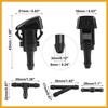 2pcs Windshield Washer Nozzle for CHRYSLER 200 2011-2014 2.5 Meters Hose with Gasket Connectors Kit Replaces 68024312AB Replacement