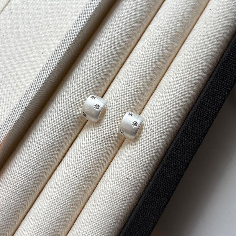 

Позолоченные серьги-звезды с цирконами 5A для женщин - Легкая роскошь, C-образный дизайн высокого класса с матовой отделкой RF559 серебряный