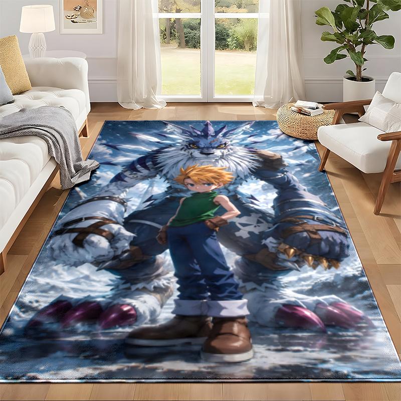 Digimon Carpet Door Mat for Living Room or Bedroom Protective Mat Under Chair Office Decoration Christmas Gift Birthday Present