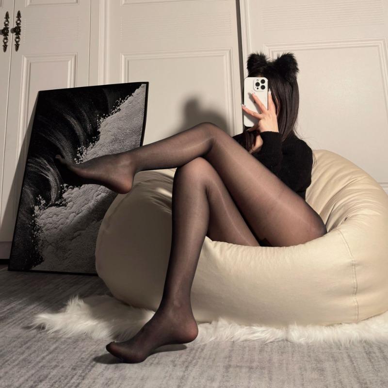 Sex Stockings Oily Horse Oil Stockings Open Crotch Free Sexy Black Silk Pantyhose Black Aurora Oil Bright Horse Oil