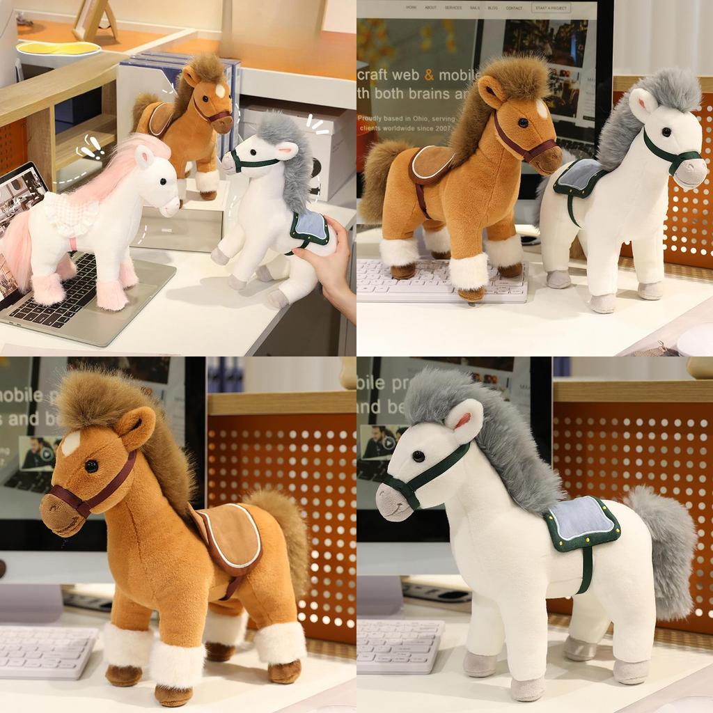 Plush Horse Toy Animal Figure With Pp Cotton Fill For Kids Gift Giving