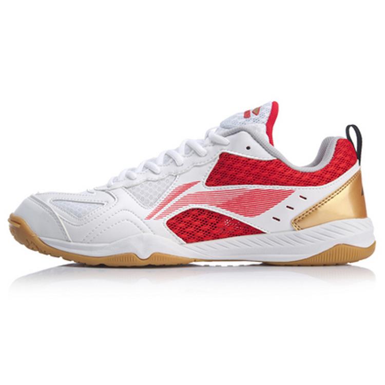 

New LINING Men s Table Tennis Training Shoes - White/Red APTP001-2 42