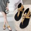 Sexy Show Sandals for Girls Women Summer Shoes Belt Buckle Zipper PU 1CM Flat with Fashion Office Work Summer Women Shoes Black