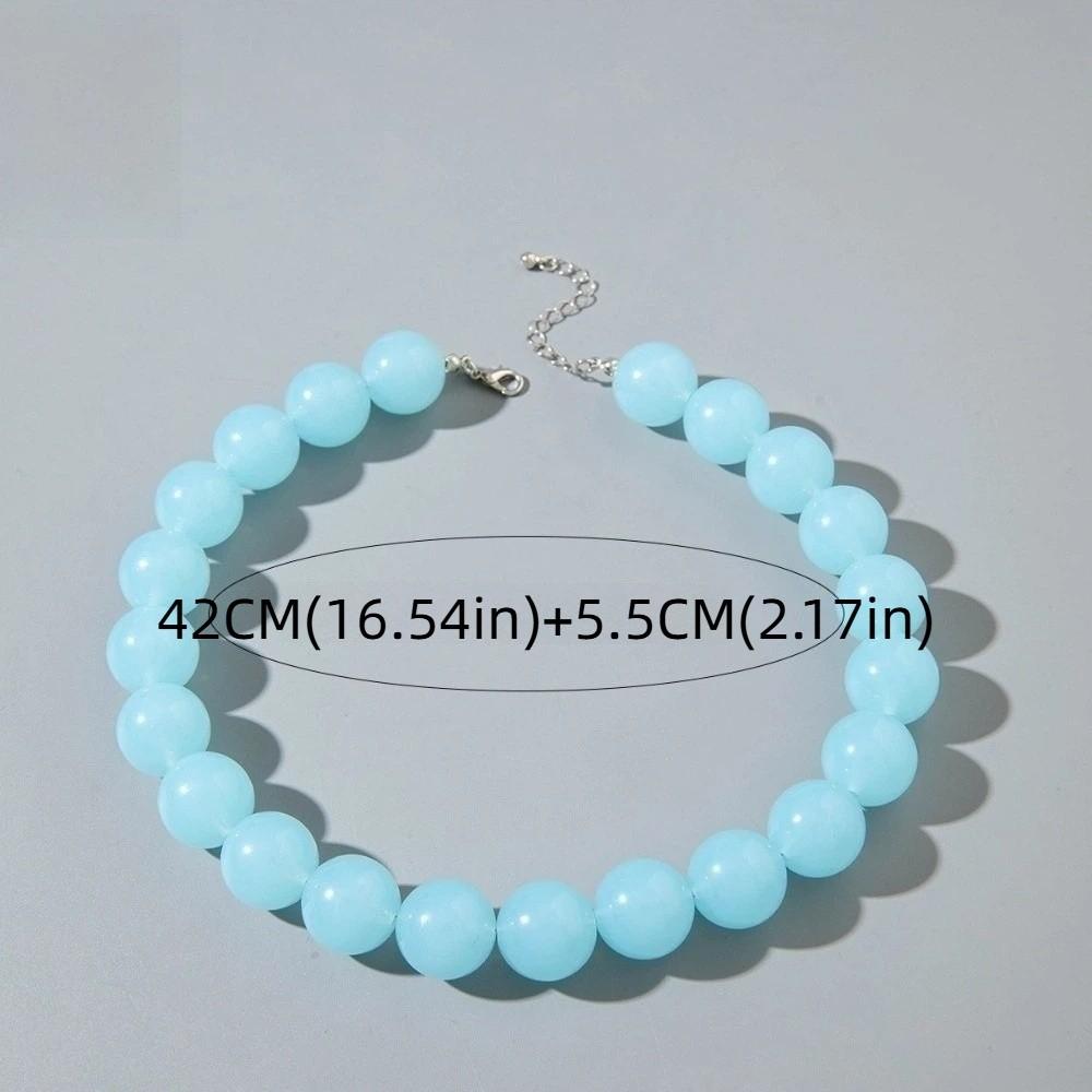 Elegant Bohemia Bead Necklace Exaggerated Adjustable Length Colourful Choker Dopamine Style Geometric Shape Round Necklace