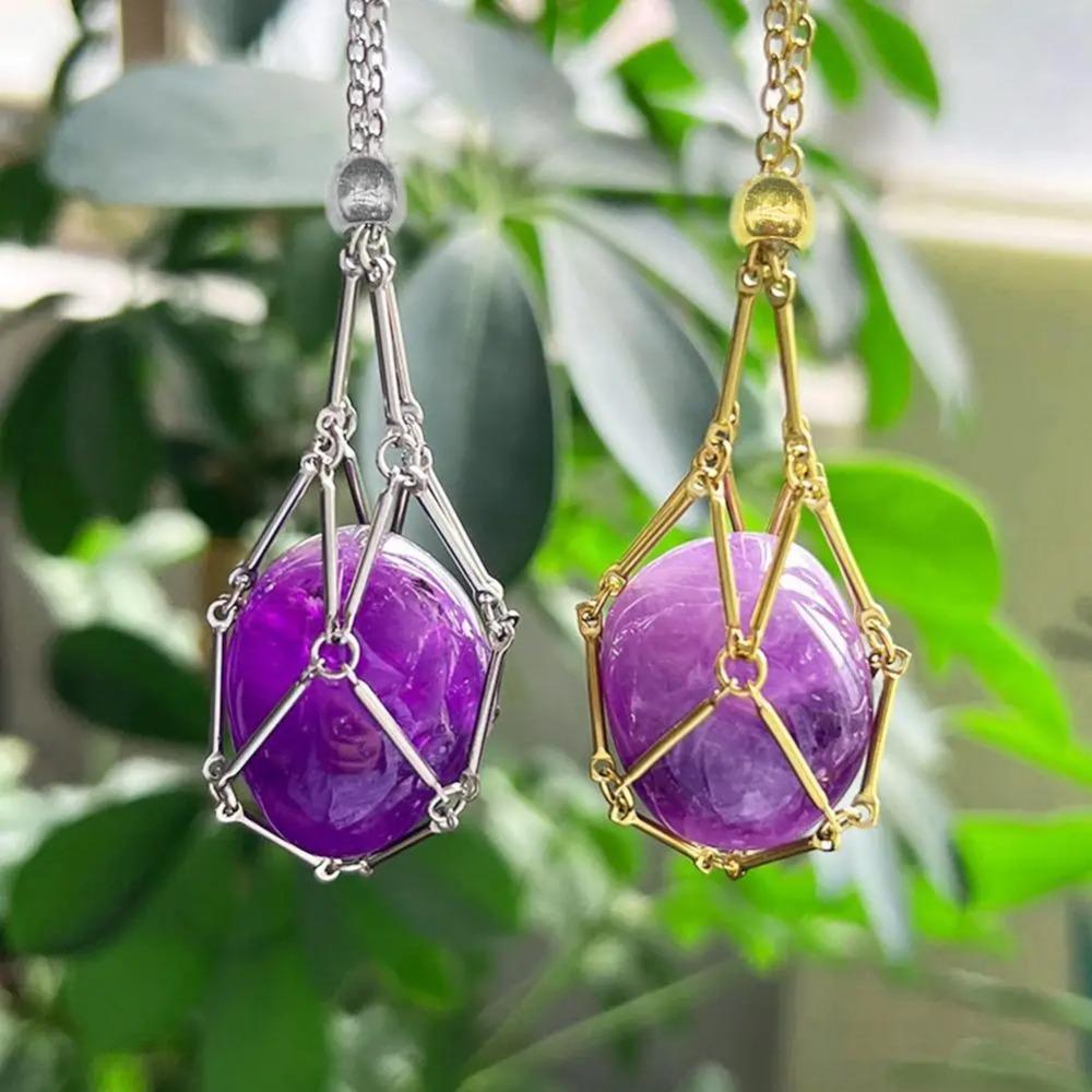 Metallkette Edelstahl Halskette DIY Strasshalter Halskette Kristallkäfig Halskette Geschenke