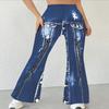 Women's Casual High Waist Flare Pants, Leopard Print Streetwear Bell Bottom Trousers