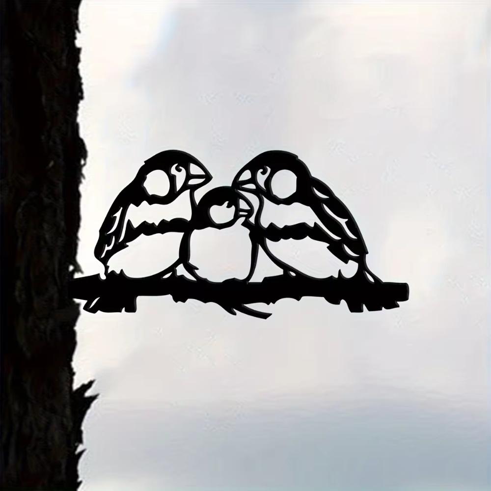 1pc Bird Family Metal Art Garden Signs - Cut Metal Sign A Metal House Sign forHome Garden Yard Art Patio and Outdoor Decorations