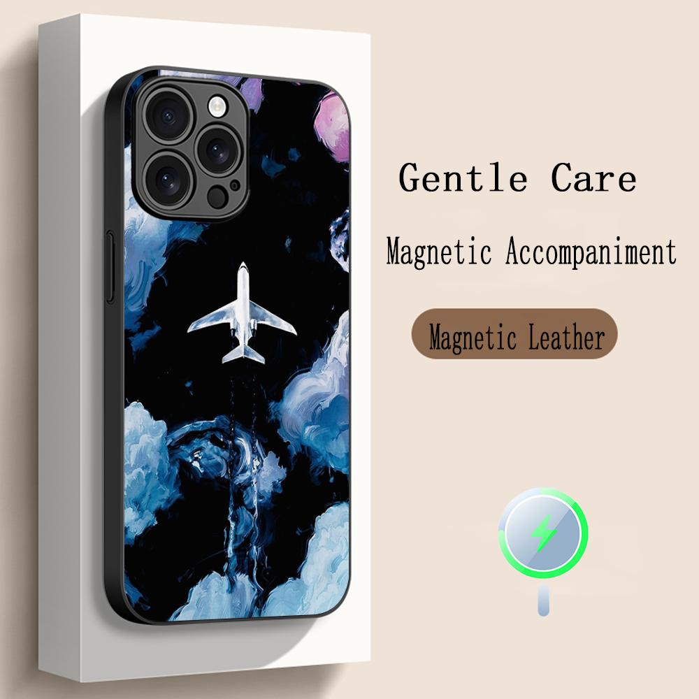 

Travel inspired plane patten design Phone Case For iPhone 17 16 15 14 13 12 Plus Pro Max High-end Luxury Magsafe Sheepskin iPhone 17