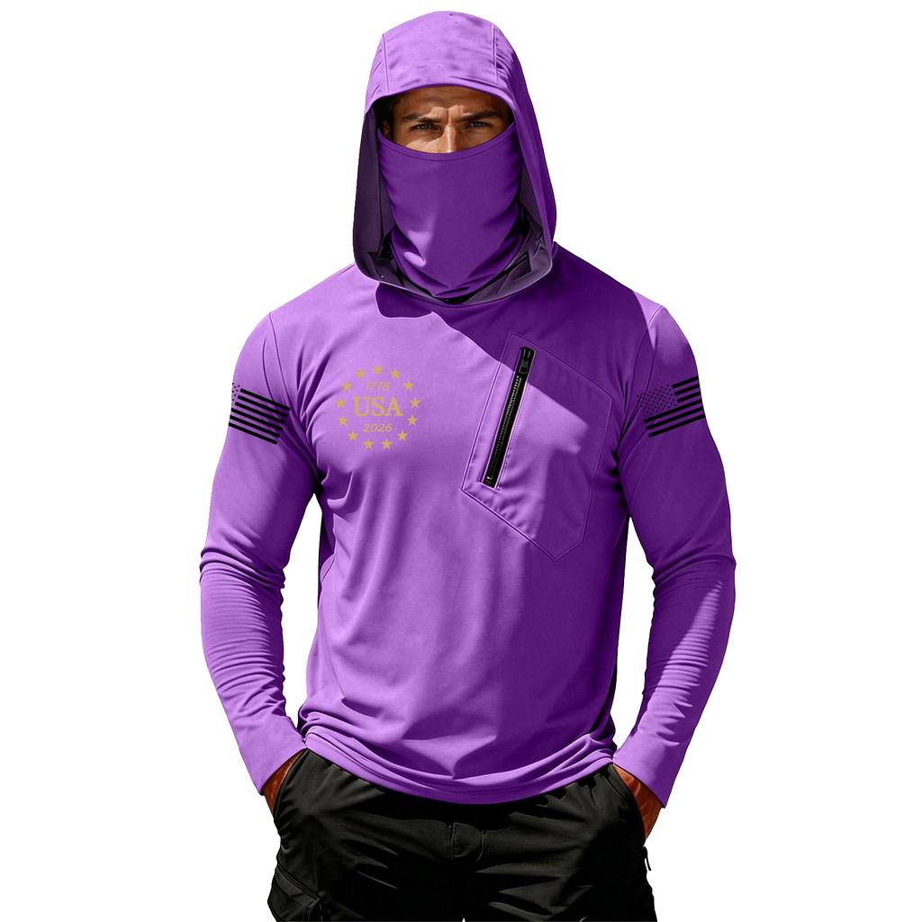 Herren Casual Kapuzen-Langarm-Sonnenschutz-Oberteil