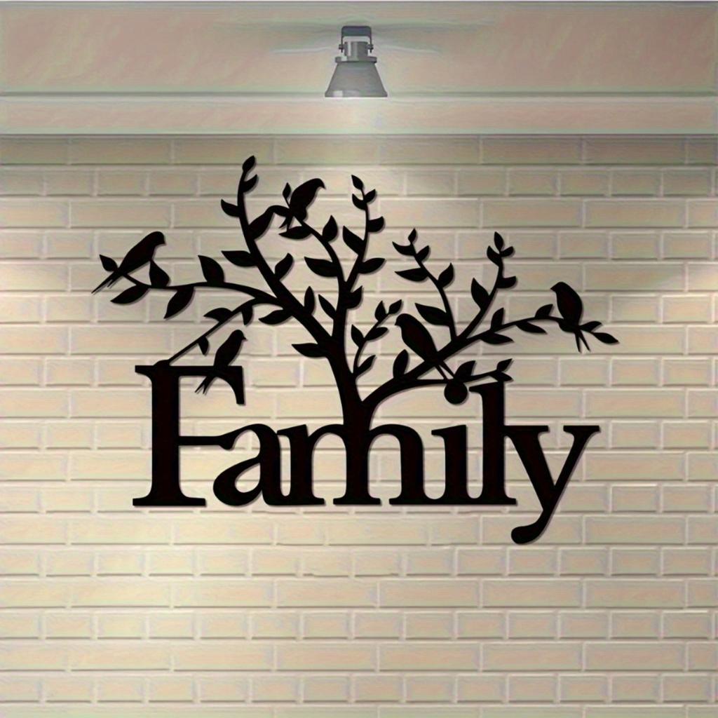 Metal Family Tree Wall Art, Rustic Home Decor Sign, Farmhouse Housewarming Gift, Modern Decorative Plaque for Living Room