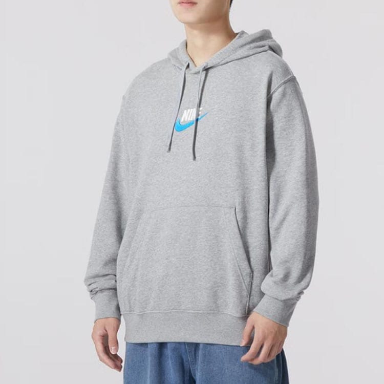Nike Sweatshirts Men's Gray Hooded Non Detachable Moderate Regular FB7789-063