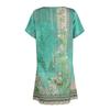 Women's Fashionable Loose Fitting Retro Ethnic Printed Casual V-neck Dress