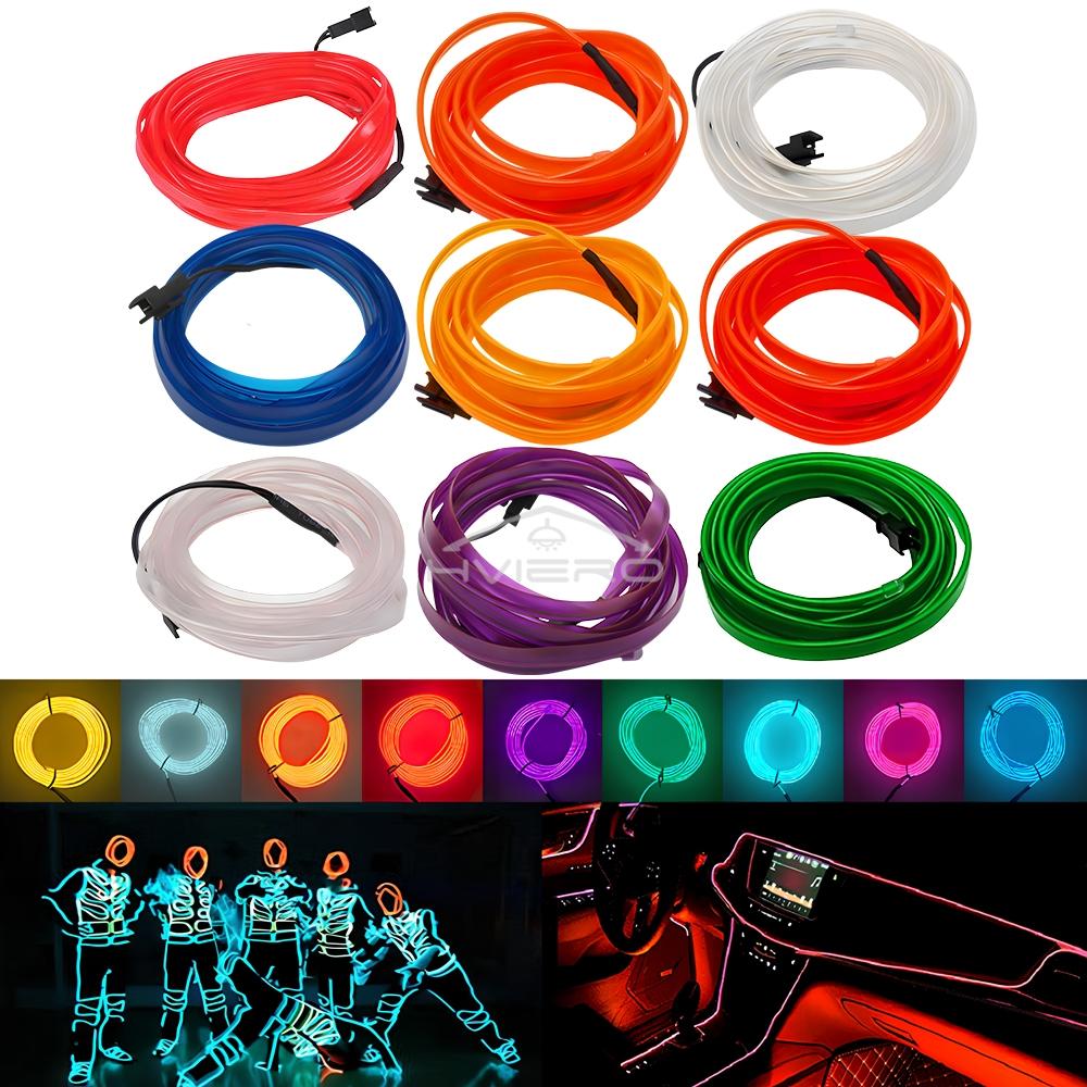 1M/2M/3M/5M Cars Interior Lighting LED Strip Decoration Garland Wire Rope Tube Line Flexible Neon Lights Bar USB Drive Dome Lights 6