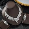 Latest Stylish Design Fancy Wedding Party Crystal Diamonds Necklace Jewellery Set for Women