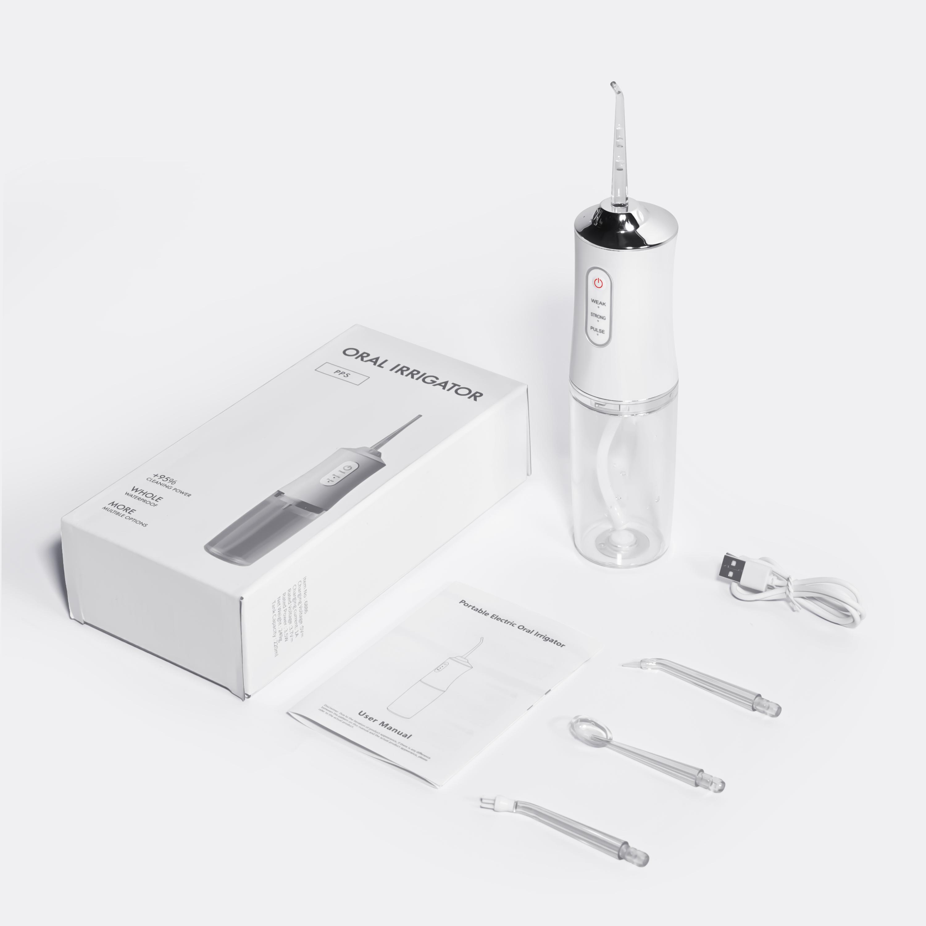 Dental Toothbrush Cordless Portable USB Charge Electric Mini Small Water Flosser белый