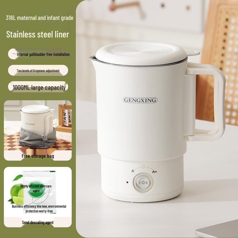 316 Stainless Steel Foldable Electric Travel Kettle - Portable Mini Boiler for Outdoor Use