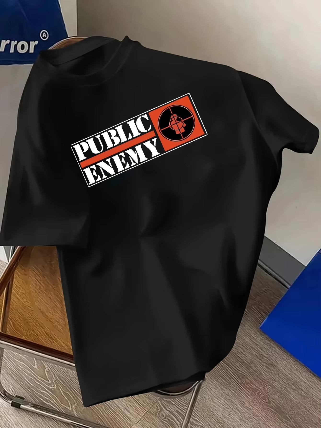

2026 Public Enemy Tshirt Printed Cotton Casual Breathable Short Sleeves Unisexs and WOMENs Round Neck Streetwear Top Ins Y2k 2XL