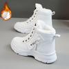 Botas de nieve de invierno para mujer cálidas y cómodas con cremallera lateral y forro polar, zapatos impermeables