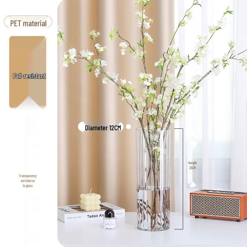 

Striped Cylindrical PET Plastic Vase - Set of 5