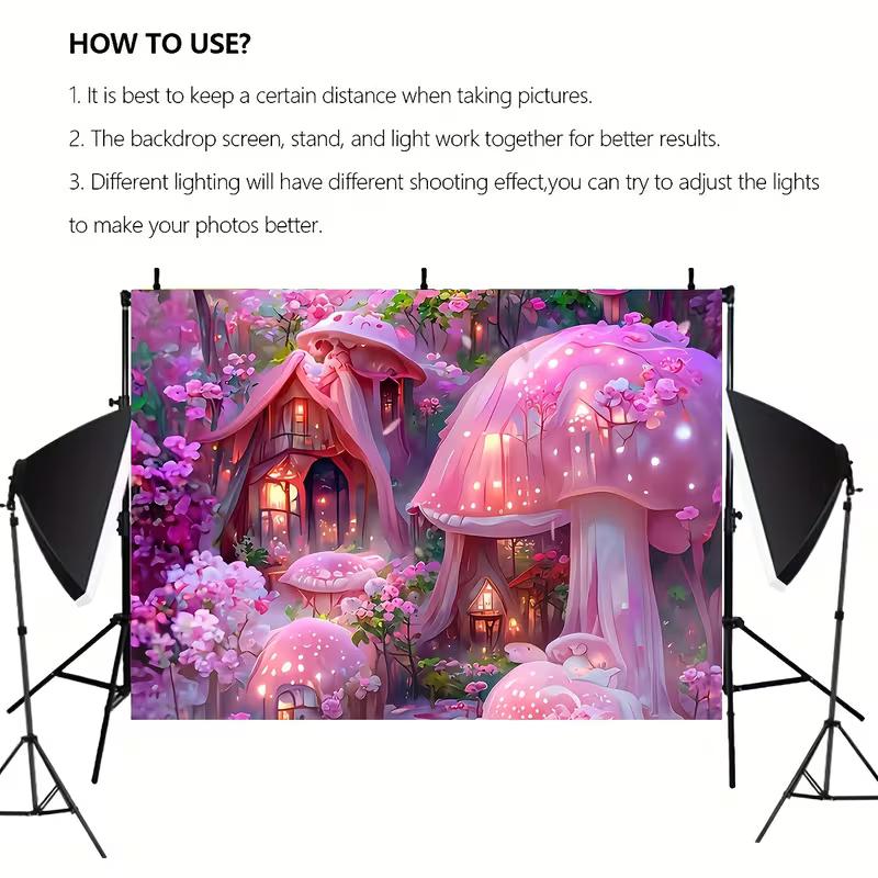 2D Dreamy Pink Forest Fairy Tale Backdrop for Photography & Event Banner