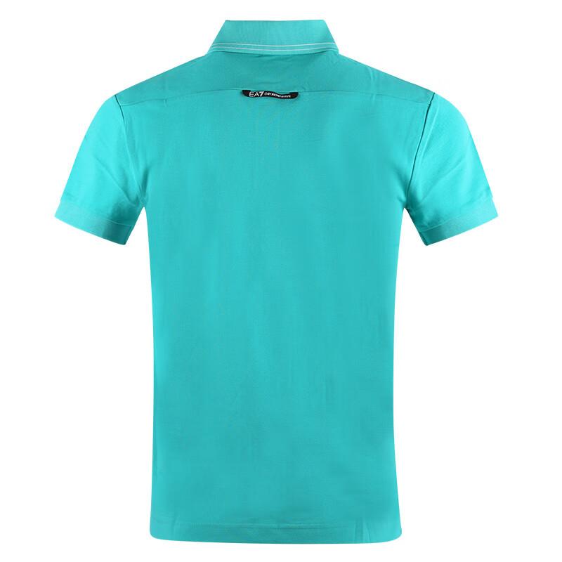Emporio Armani EA7 Maglietta Polo da Uomo a Maniche Corte con Bottoni e Stampa Logo a Lettere Verde 3DPF25-PJ04Z-1815