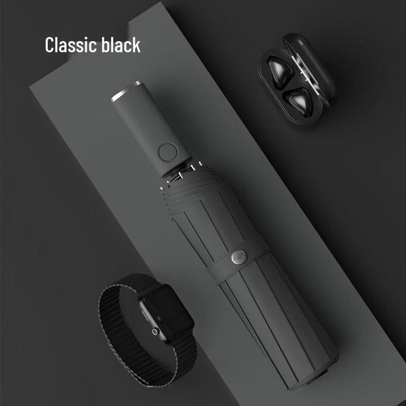 ZUODU Fully Automatic LED Rechargeable Windproof Umbrella