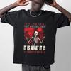 It Is What It Is Skeleton Meme T-shirt Japanese Social Anxiety Graphic Tee Funny Introvert Oversized T Shirt for Men Women