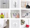 10Pcs Door Hook Adhesive Wall Hooks Transparent Anti-skid Traceless Heavy Duty Stick On Hook Bathroom Kitchen Wall Stickers