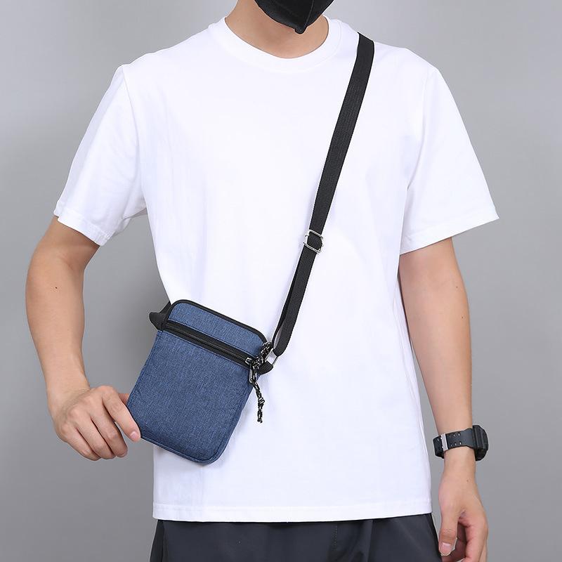 New Lightweight Portable Shoulder Bag Men's Casual Minimalist Mobile Canvas Bag Outdoor Tide Slung Bag