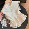 Women New Chinese Style Lace Embroidery Sleeveless Top with Frog Buttons