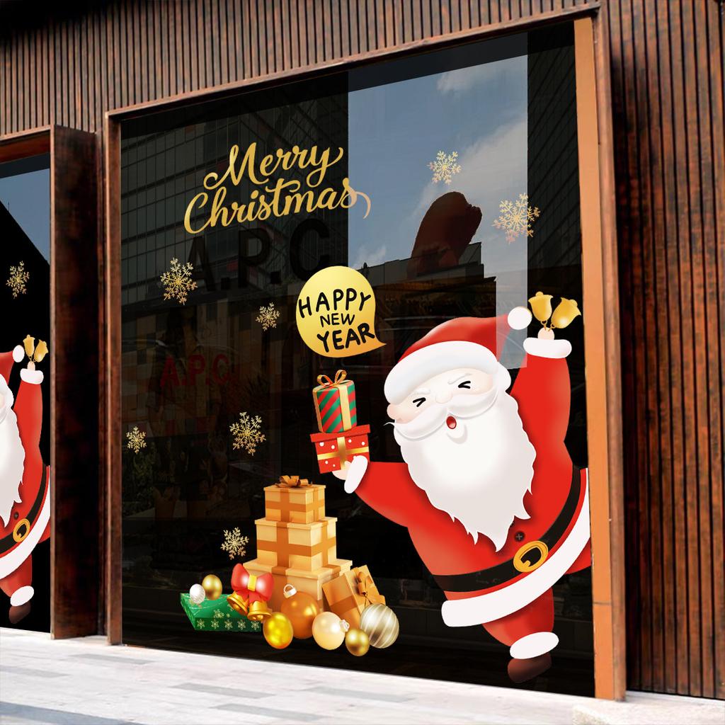 Christmas Window Glass Static Christmas Decoration Festival Shop Mall Decoration Stickers