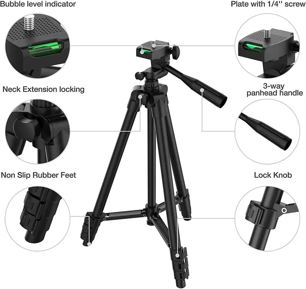 Universal Bluetooth remote control 100cm photography tripod for smartphones with video recording compatibility