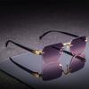 Women Men Universal Rectangle Frameless Sunglasses Festival Holiday Gift Sun Protection Vintage Alloy Glass Eyewear Accessories