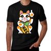 Middle Cat  Finger 2 Lucky Neko Rude Maneki Tshirt Antipilling Casual Tshirt
