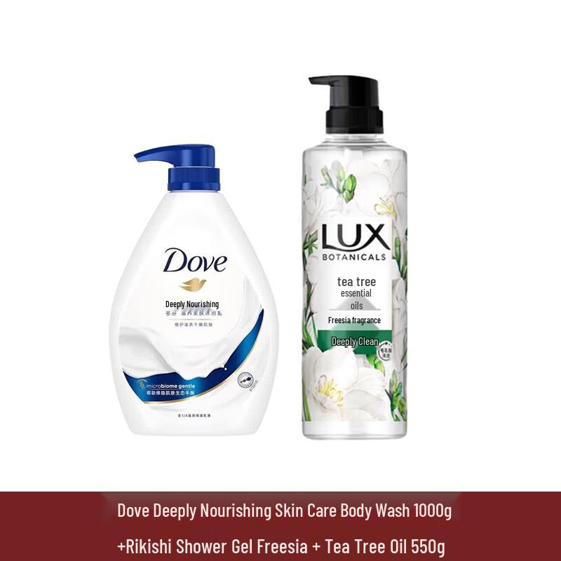 Dove Глубоко питающий гель для душа с фрезией и маслом чайного дерева Duo