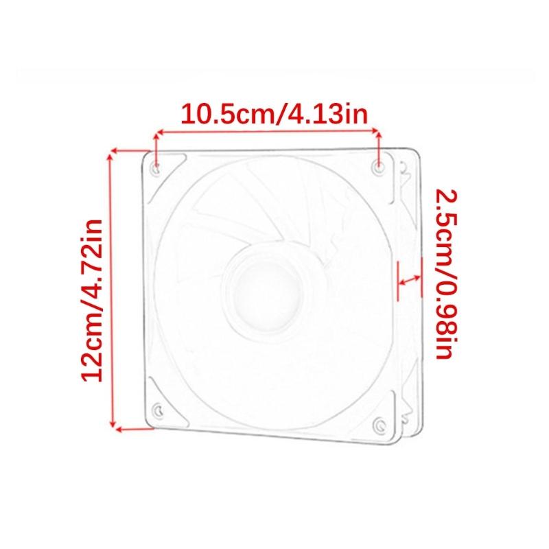 Quiet 12cm 4Pin Computer Case Fan 45CFM Airflow Durability ABS Material Forward Airflow Design