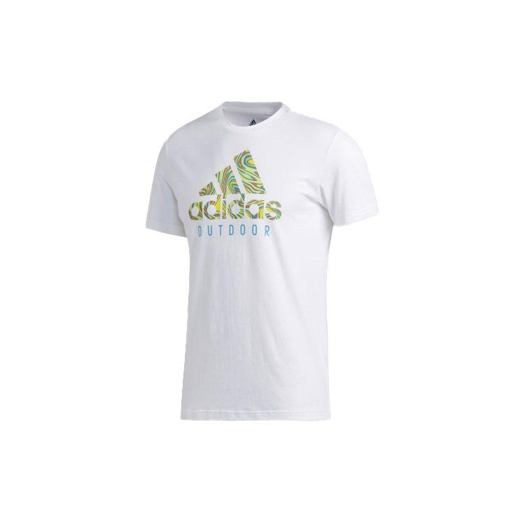 Adidas T Shirts Men's White Crew Neck Moderate Straight Fit FM7528