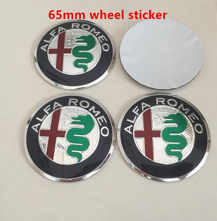 4pcs 56mm 60mm 65mm ForAlfa Romeo 147 156 159 Car Emblem Wheel Hub Center Cap Badge Covers Sticker Decals Styling Accessories
