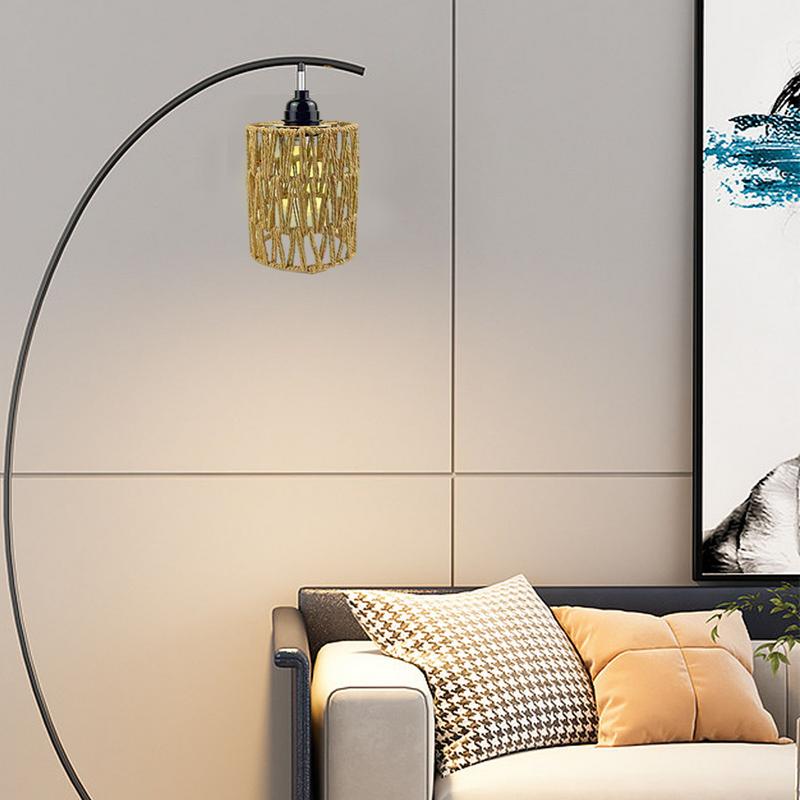 Bohemian Style Handwoven Home Decor Ceiling Lamp Woven Rattan Pendant Lamp Shade For Kitchen Dining Room Study Room Living Room