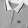 GAP Women's Pleated Logo Contrast Lapel Short Sleeve Dress