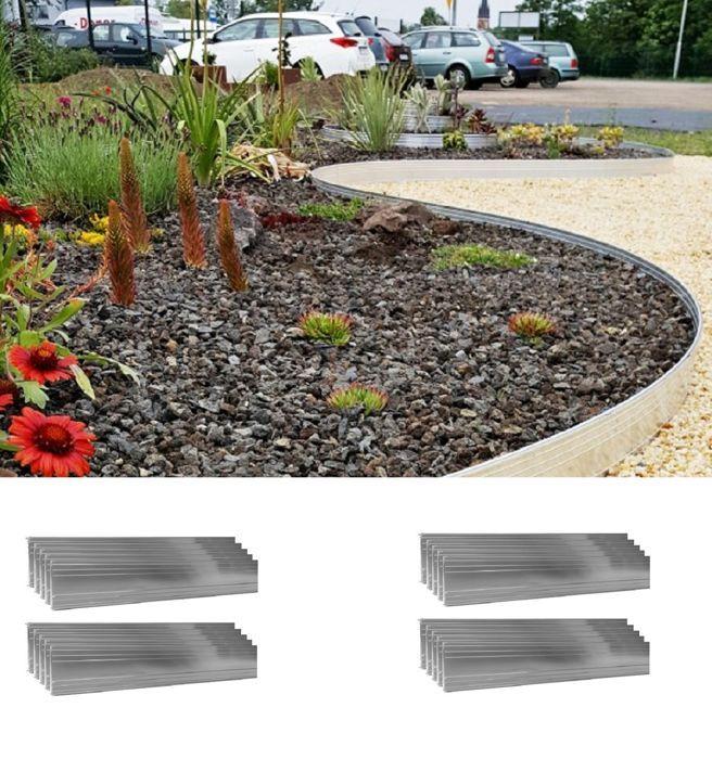Bordure de Jardin - ICH-ZAPFE.DE - Aluminium Galvanisé - H 14 cm - L 200 cm - Ultra Solide