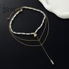 Elegant Pendant Necklace Layered Chain Necklace Y Long Beaded Choker