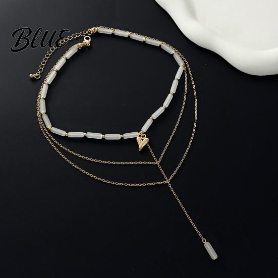 Elegant Pendant Necklace Layered Chain Necklace Y Long Beaded Choker