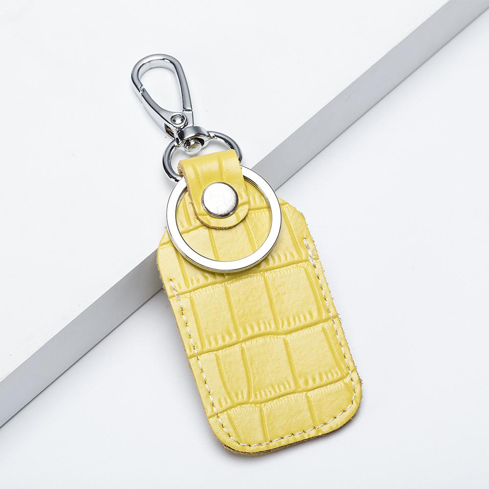 Leather Keychain Card Cover For Alarm Tag Intercom Key Access Entry Card Set Car Key Protector Card Tracker