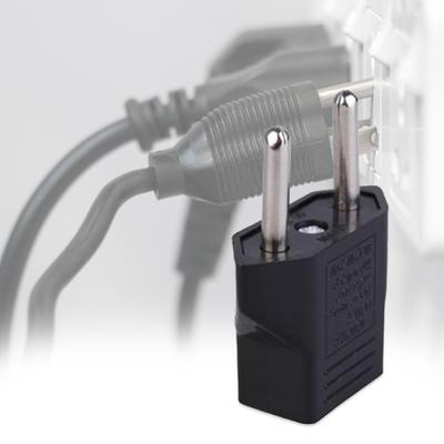 US To EU Adapter Compact Safe ABS Black Power Plug Converter for Wall Power