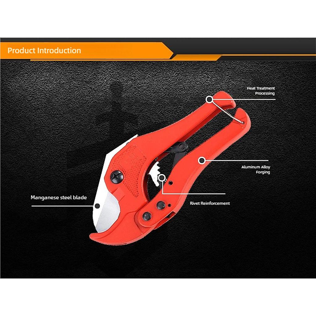Aluminum Alloy PVC Pipe Cutter With Safety Lock For Quick Clean Cutting Ergonomic Handle Durable Steel Blade