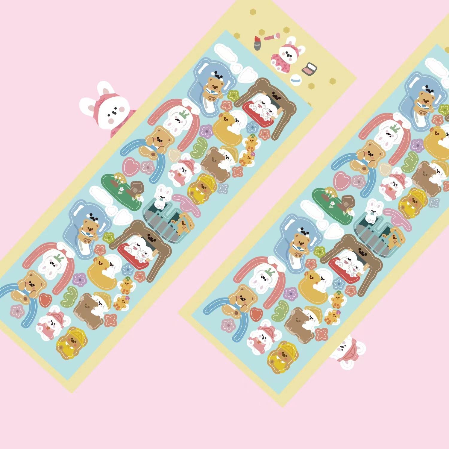 Корейская популярная наклейка серии Cure Bear Laser Cartoon Bear Goo Card Sticker — фото 6