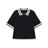 European and American style, new women's clothing, foreign style, contrasting color splicing POLO shirt and top 0387160