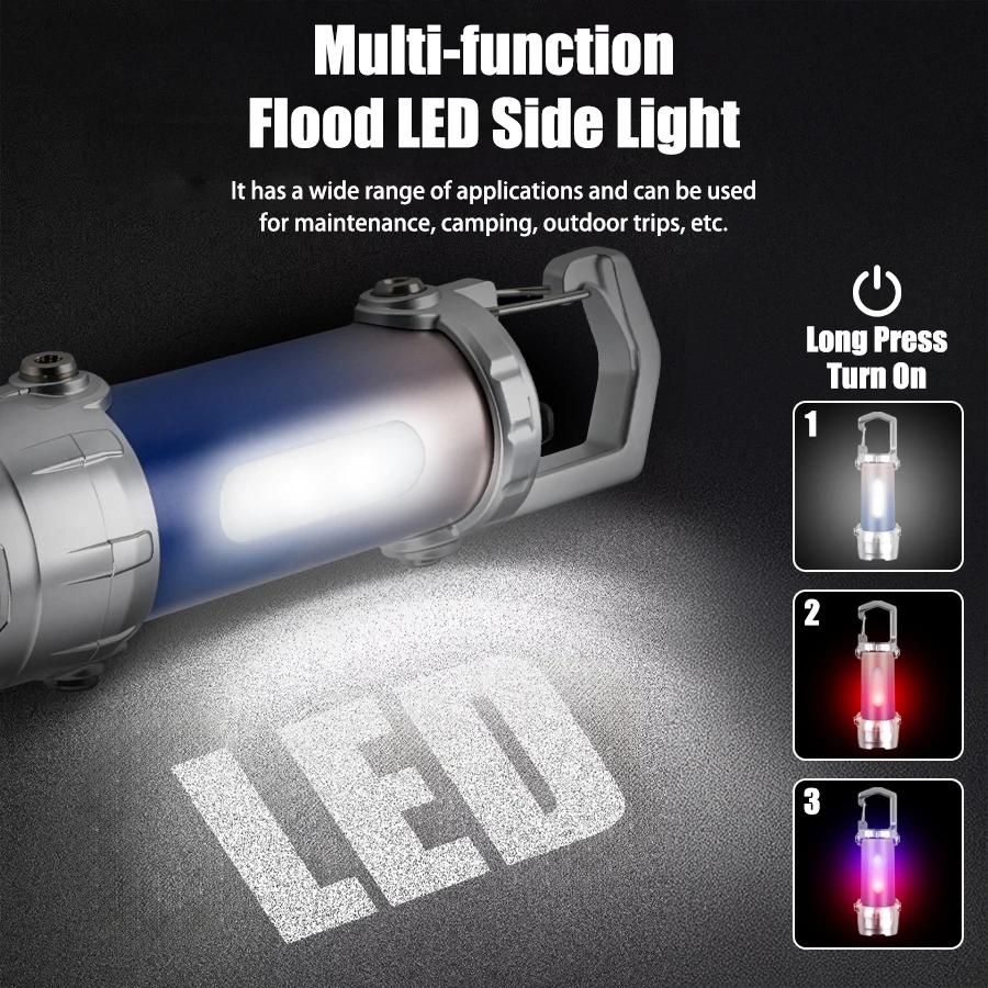 Portable MINI LED COB Handheld Flashlights High Brightness Keychain Work Lamp Emergency Work Lamp For Outdoor Camping Walking