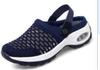 Large size women's summer Korean version of mesh mesh foot slippers shaking mother half-support sandals wear on both sides